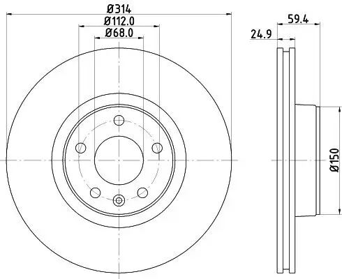 Bremsscheibe Vorderachse DON PCD12042