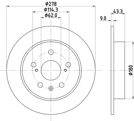 Bremsscheibe Hinterachse DON PCD20992 Bild Bremsscheibe Hinterachse DON PCD20992