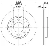 Bremsscheibe Hinterachse DON PCD21782