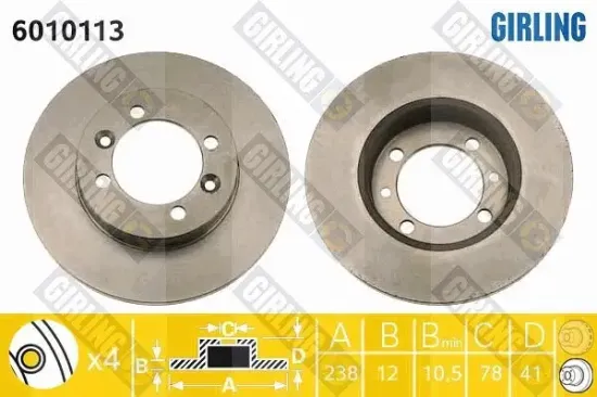 Bremsscheibe Vorderachse GIRLING 6010113 Bild Bremsscheibe Vorderachse GIRLING 6010113