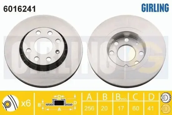Bremsscheibe Vorderachse GIRLING 6016241 Bild Bremsscheibe Vorderachse GIRLING 6016241