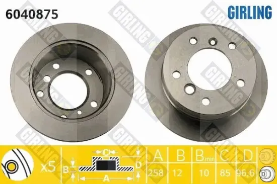 Bremsscheibe Hinterachse GIRLING 6040875 Bild Bremsscheibe Hinterachse GIRLING 6040875