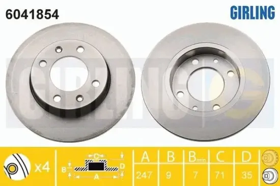 Bremsscheibe GIRLING 6041854 Bild Bremsscheibe GIRLING 6041854