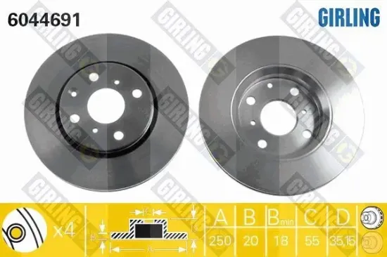 Bremsscheibe Vorderachse GIRLING 6044691 Bild Bremsscheibe Vorderachse GIRLING 6044691