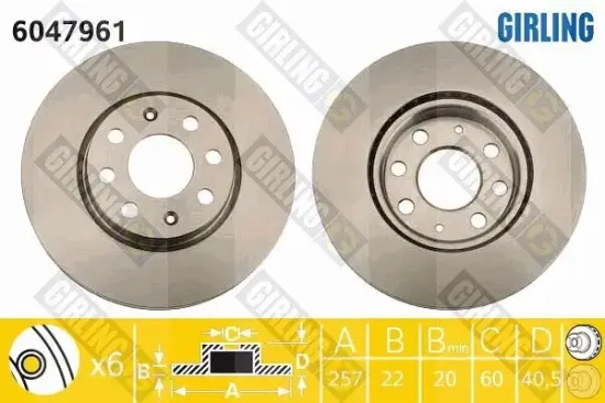 Bremsscheibe Vorderachse GIRLING 6047961 Bild Bremsscheibe Vorderachse GIRLING 6047961