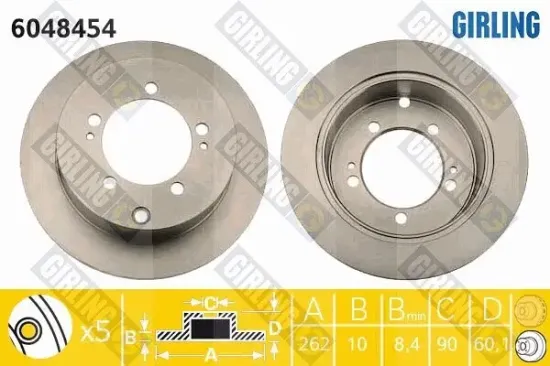 Bremsscheibe Hinterachse GIRLING 6048454 Bild Bremsscheibe Hinterachse GIRLING 6048454