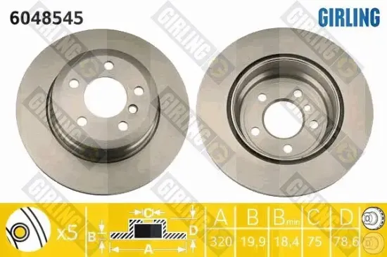 Bremsscheibe Hinterachse GIRLING 6048545 Bild Bremsscheibe Hinterachse GIRLING 6048545