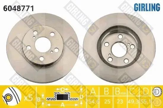 Bremsscheibe Vorderachse GIRLING 6048771 Bild Bremsscheibe Vorderachse GIRLING 6048771