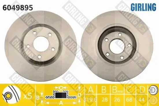 Bremsscheibe Vorderachse GIRLING 6049895 Bild Bremsscheibe Vorderachse GIRLING 6049895
