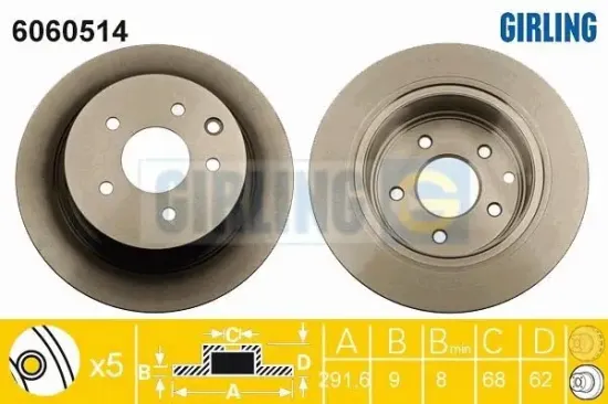 Bremsscheibe GIRLING 6060514 Bild Bremsscheibe GIRLING 6060514