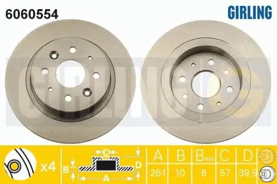 Bremsscheibe Hinterachse GIRLING 6060554 Bild Bremsscheibe Hinterachse GIRLING 6060554