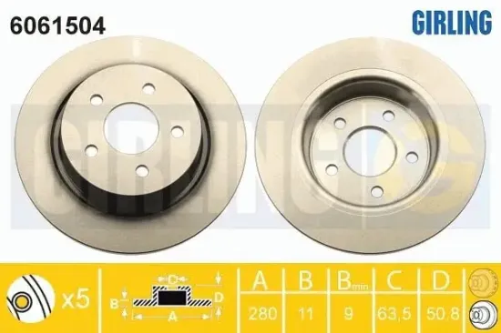 Bremsscheibe GIRLING 6061504 Bild Bremsscheibe GIRLING 6061504