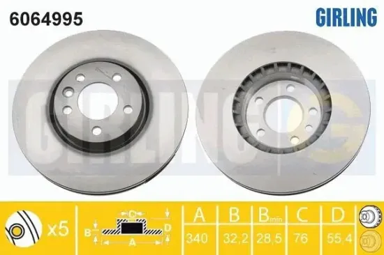 Bremsscheibe Vorderachse GIRLING 6064995 Bild Bremsscheibe Vorderachse GIRLING 6064995