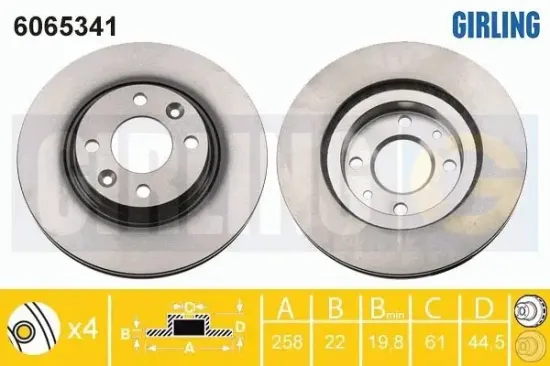 Bremsscheibe Vorderachse GIRLING 6065341 Bild Bremsscheibe Vorderachse GIRLING 6065341