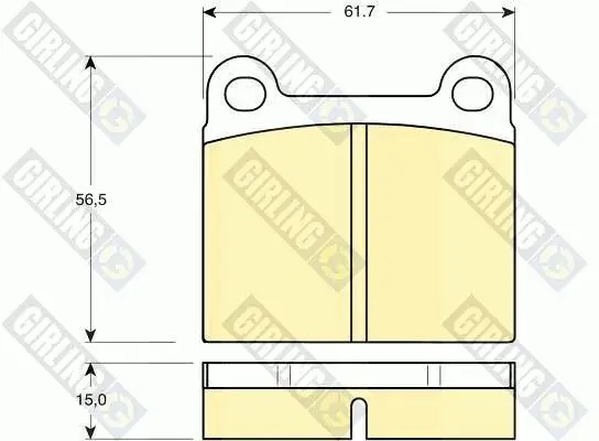 Bremsbelagsatz, Scheibenbremse GIRLING 6101012 Bild Bremsbelagsatz, Scheibenbremse GIRLING 6101012