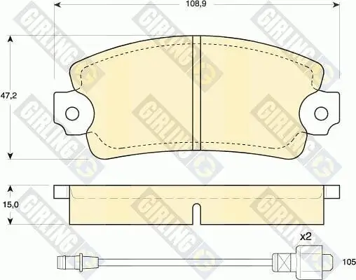 Bremsbelagsatz, Scheibenbremse Vorderachse GIRLING 6101723 Bild Bremsbelagsatz, Scheibenbremse Vorderachse GIRLING 6101723