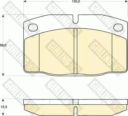 Bremsbelagsatz, Scheibenbremse Vorderachse GIRLING 6101999 Bild Bremsbelagsatz, Scheibenbremse Vorderachse GIRLING 6101999