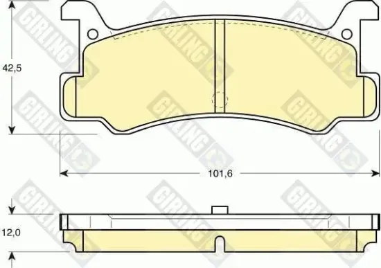 Bremsbelagsatz, Scheibenbremse Hinterachse GIRLING 6103759 Bild Bremsbelagsatz, Scheibenbremse Hinterachse GIRLING 6103759