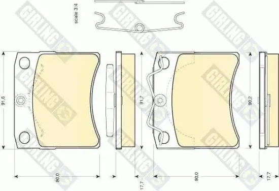 Bremsbelagsatz, Scheibenbremse GIRLING 6107911 Bild Bremsbelagsatz, Scheibenbremse GIRLING 6107911