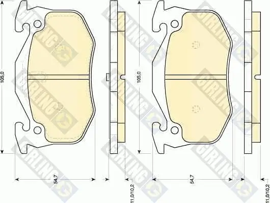 Bremsbelagsatz, Scheibenbremse Hinterachse GIRLING 6109053 Bild Bremsbelagsatz, Scheibenbremse Hinterachse GIRLING 6109053