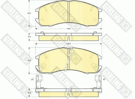 Bremsbelagsatz, Scheibenbremse Vorderachse GIRLING 6109819 Bild Bremsbelagsatz, Scheibenbremse Vorderachse GIRLING 6109819