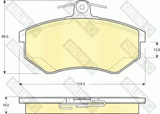 Bremsbelagsatz, Scheibenbremse GIRLING 6110481 Bild Bremsbelagsatz, Scheibenbremse GIRLING 6110481