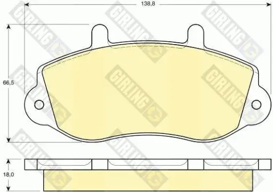 Bremsbelagsatz, Scheibenbremse Vorderachse GIRLING 6113804 Bild Bremsbelagsatz, Scheibenbremse Vorderachse GIRLING 6113804
