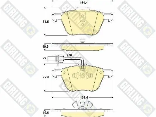 Bremsbelagsatz, Scheibenbremse GIRLING 6114602 Bild Bremsbelagsatz, Scheibenbremse GIRLING 6114602