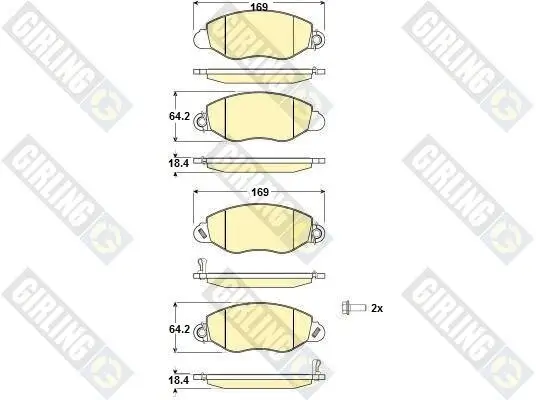 Bremsbelagsatz, Scheibenbremse Vorderachse GIRLING 6114614 Bild Bremsbelagsatz, Scheibenbremse Vorderachse GIRLING 6114614