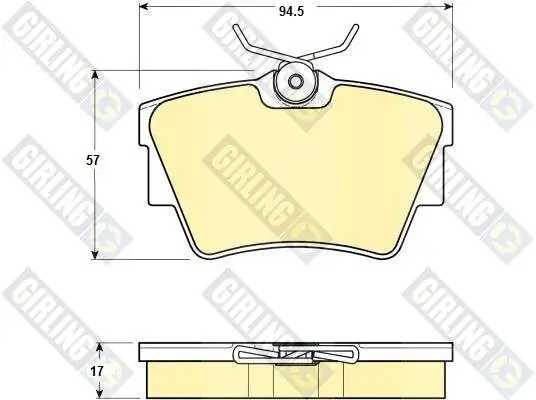 Bremsbelagsatz, Scheibenbremse Hinterachse GIRLING 6114791 Bild Bremsbelagsatz, Scheibenbremse Hinterachse GIRLING 6114791