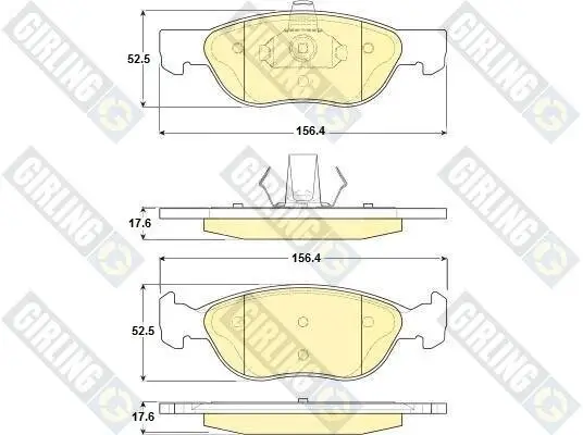 Bremsbelagsatz, Scheibenbremse Vorderachse GIRLING 6114872 Bild Bremsbelagsatz, Scheibenbremse Vorderachse GIRLING 6114872