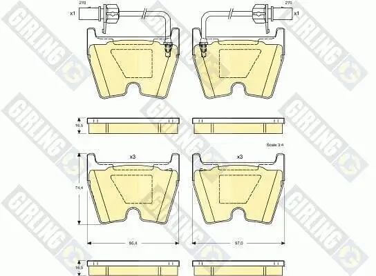 Bremsbelagsatz, Scheibenbremse Vorderachse GIRLING 6115079 Bild Bremsbelagsatz, Scheibenbremse Vorderachse GIRLING 6115079