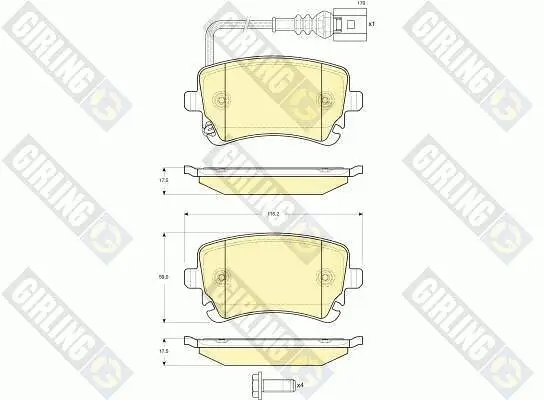 Bremsbelagsatz, Scheibenbremse GIRLING 6115571 Bild Bremsbelagsatz, Scheibenbremse GIRLING 6115571