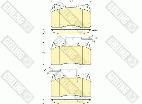 Bremsbelagsatz, Scheibenbremse Vorderachse GIRLING 6116039 Bild Bremsbelagsatz, Scheibenbremse Vorderachse GIRLING 6116039