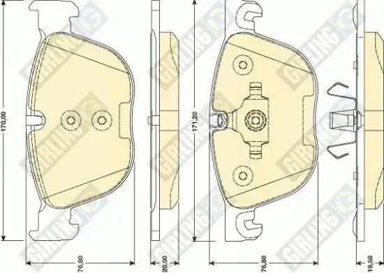 Bremsbelagsatz, Scheibenbremse GIRLING 6117262 Bild Bremsbelagsatz, Scheibenbremse GIRLING 6117262