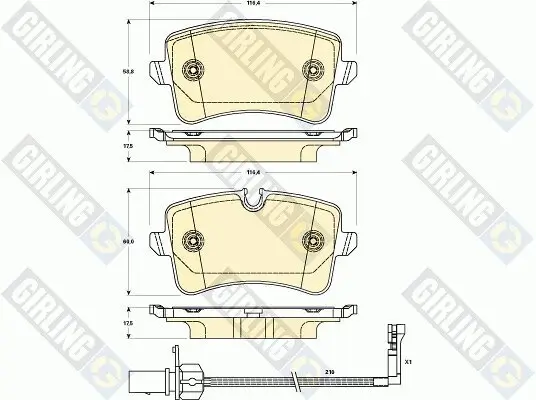 Bremsbelagsatz, Scheibenbremse GIRLING 6119021 Bild Bremsbelagsatz, Scheibenbremse GIRLING 6119021