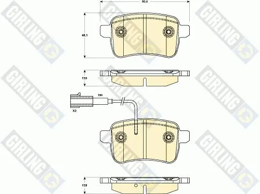Bremsbelagsatz, Scheibenbremse GIRLING 6119054 Bild Bremsbelagsatz, Scheibenbremse GIRLING 6119054