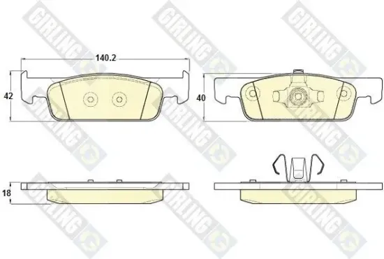 Bremsbelagsatz, Scheibenbremse Vorderachse GIRLING 6120162 Bild Bremsbelagsatz, Scheibenbremse Vorderachse GIRLING 6120162