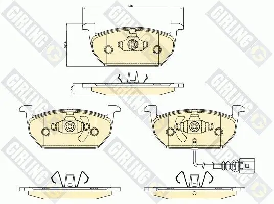 Bremsbelagsatz, Scheibenbremse Vorderachse GIRLING 6120802 Bild Bremsbelagsatz, Scheibenbremse Vorderachse GIRLING 6120802