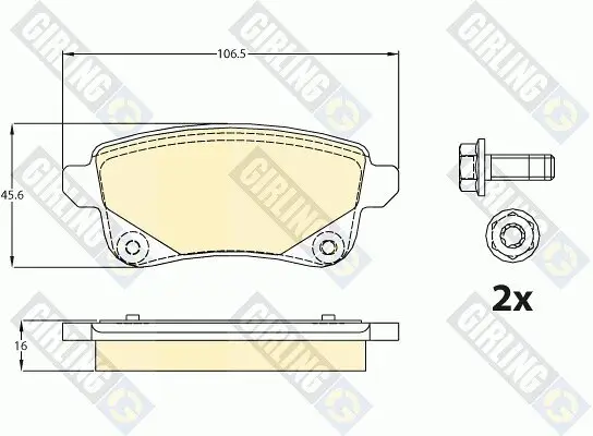 Bremsbelagsatz, Scheibenbremse Hinterachse GIRLING 6120821 Bild Bremsbelagsatz, Scheibenbremse Hinterachse GIRLING 6120821