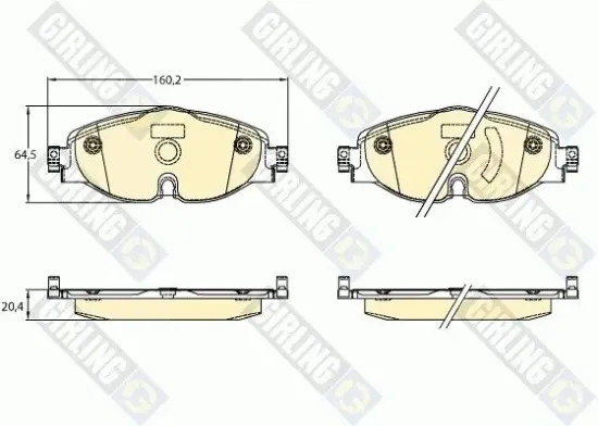 Bremsbelagsatz, Scheibenbremse GIRLING 6121431 Bild Bremsbelagsatz, Scheibenbremse GIRLING 6121431