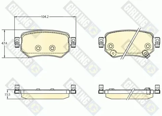 Bremsbelagsatz, Scheibenbremse Hinterachse GIRLING 6136327 Bild Bremsbelagsatz, Scheibenbremse Hinterachse GIRLING 6136327