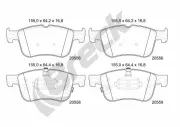 Bremsbelagsatz, Scheibenbremse Vorderachse BRECK 20556 00 701 00