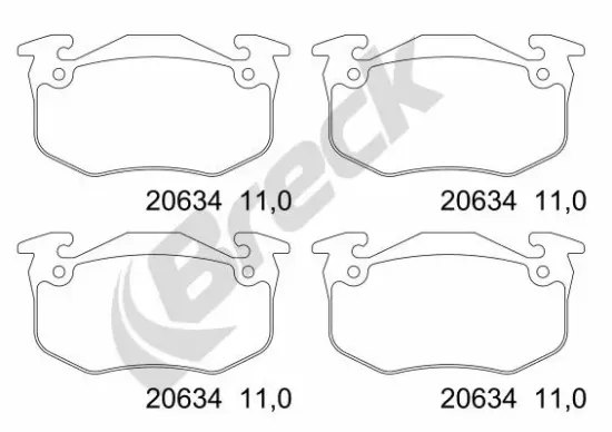 Bremsbelagsatz, Scheibenbremse BRECK 20634 00 702 00 Bild Bremsbelagsatz, Scheibenbremse BRECK 20634 00 702 00