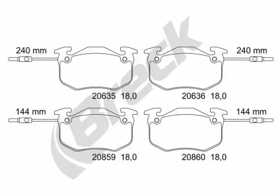 Bremsbelagsatz, Scheibenbremse BRECK 20635 00 702 10 Bild Bremsbelagsatz, Scheibenbremse BRECK 20635 00 702 10