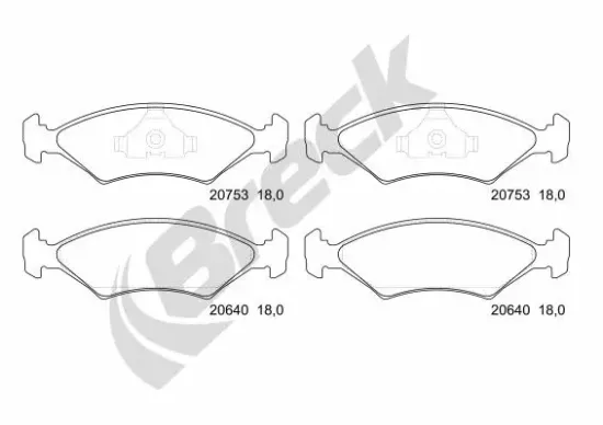 Bremsbelagsatz, Scheibenbremse BRECK 20753 00 701 00 Bild Bremsbelagsatz, Scheibenbremse BRECK 20753 00 701 00