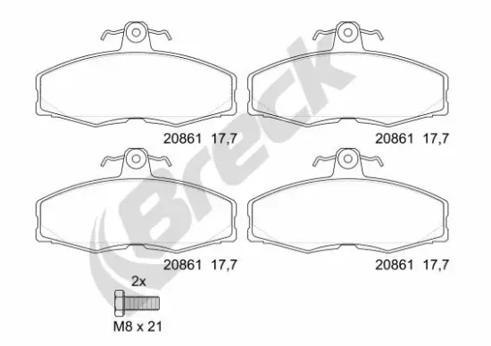 Bremsbelagsatz, Scheibenbremse BRECK 20861 00 702 00 Bild Bremsbelagsatz, Scheibenbremse BRECK 20861 00 702 00