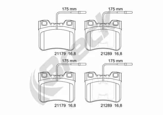 Bremsbelagsatz, Scheibenbremse Vorderachse BRECK 21179 00 702 10 Bild Bremsbelagsatz, Scheibenbremse Vorderachse BRECK 21179 00 702 10