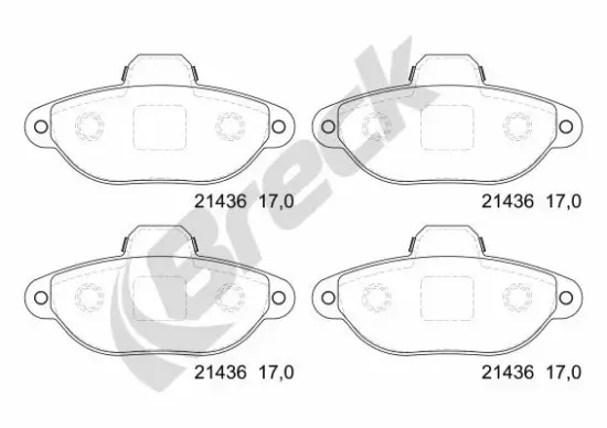 Bremsbelagsatz, Scheibenbremse BRECK 21436 00 702 00 Bild Bremsbelagsatz, Scheibenbremse BRECK 21436 00 702 00