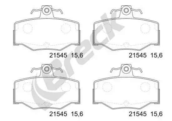 Bremsbelagsatz, Scheibenbremse Hinterachse BRECK 21545 00 704 00 Bild Bremsbelagsatz, Scheibenbremse Hinterachse BRECK 21545 00 704 00